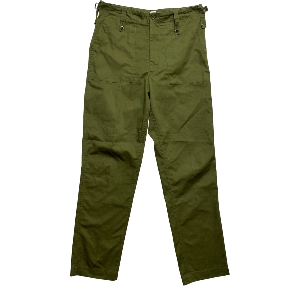 Military Surplus Trousers Mens 35 Green Fatigue Adjustable Waist British Army